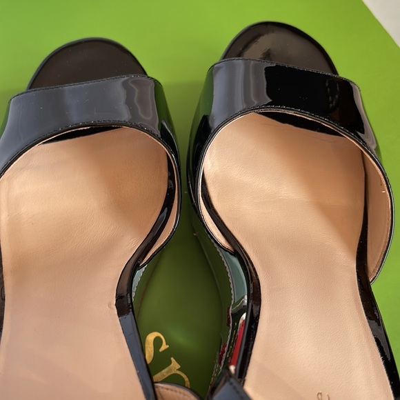 Kate Spade Black Patent Leather Dora Wedges Taco Truck Viva El Taco Size 10 - Picture 17 of 17